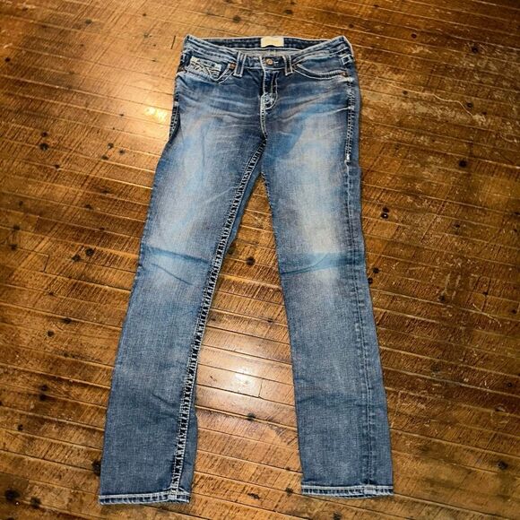 Big Star distressed Kate Straight embroidered size 28 jeans - Picture 1 of 4